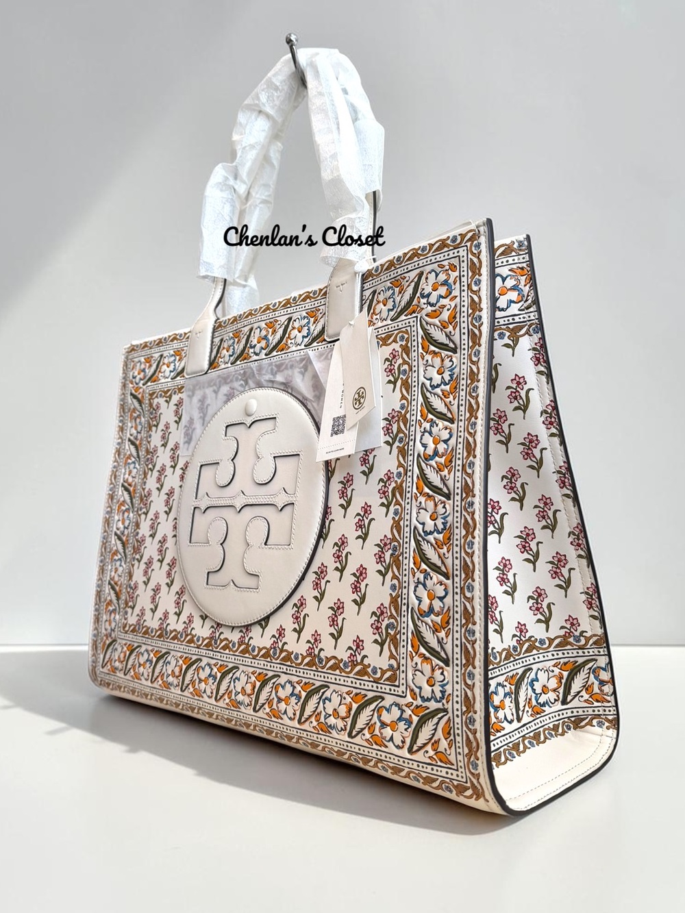 NWT Tory Burch Large Ella Printed Leather Tote